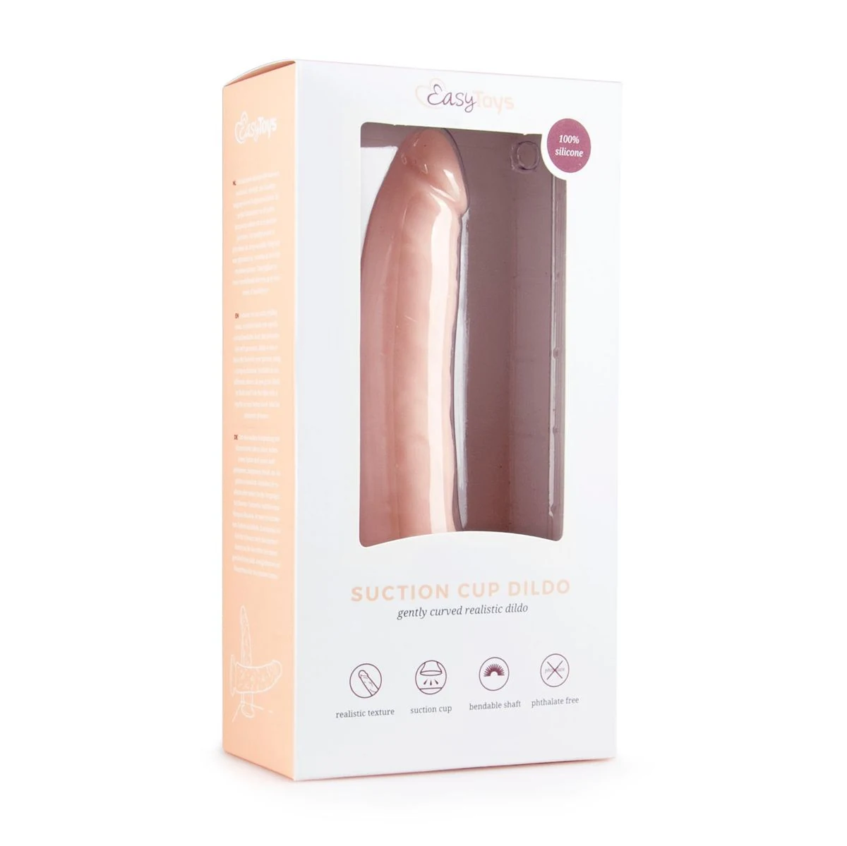 Beiger Silikon-Dildo von Toys mit realistischer Eichel und Adern