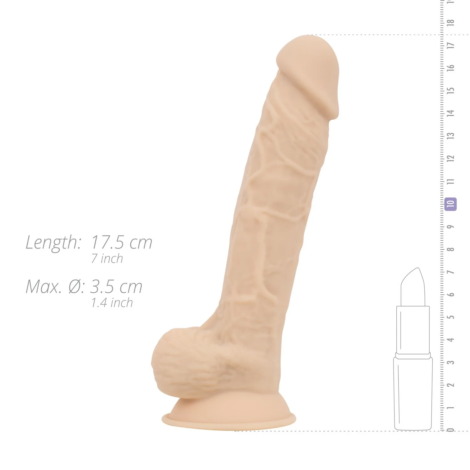 Percy Dildo 17,5 cm mit realistisch geformter Eichel