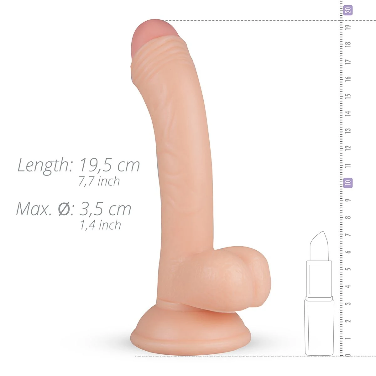 Vince realistischer Dildo 19,5 cm mit Saugnapf und realistischer Venenstruktur