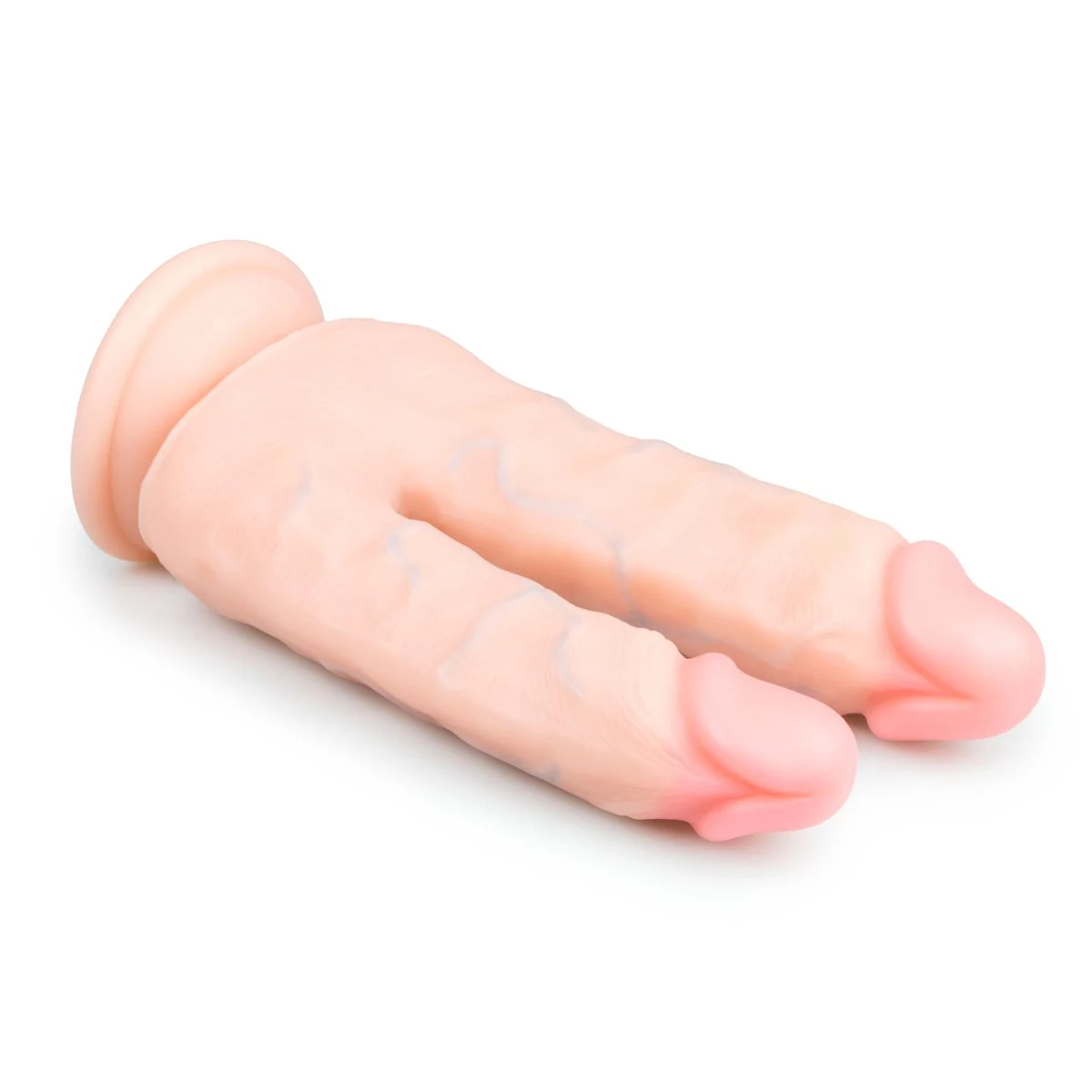 Doppeldildo mit Saugnapf, biegsam und für Strap-On-Geschirr geeignet
