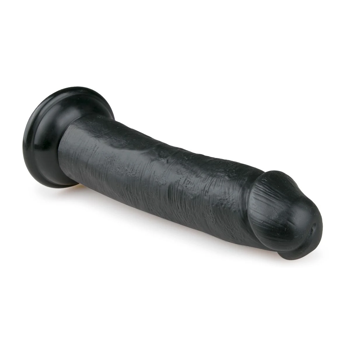Realistischer Dildo in Schwarz, biegsam und für Strap-ons geeignet