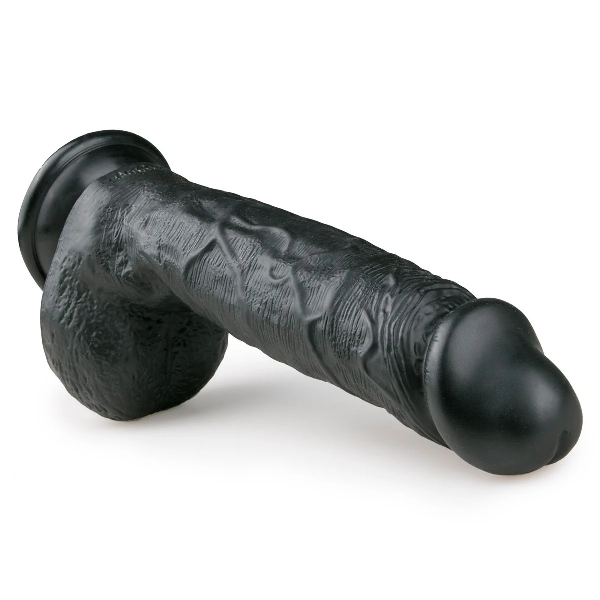 Biegsamer schwarzer Dildo, fest und flexibel, geeignet für Strap-ons