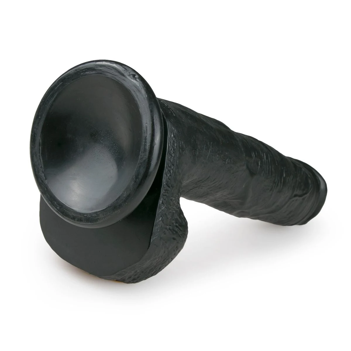 Wasserfester realistischer Dildo in Schwarz für Vagina und Anus