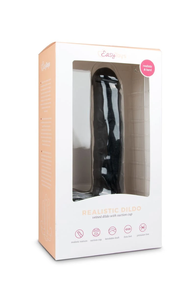 Schwarzer Dildo 29,5 cm aus PVC mit abgerundetem Kopf und flexibler Form