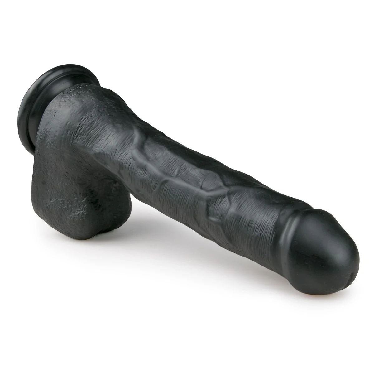 Biegsamer realistischer Dildo in Schwarz, geeignet für Strap-On und Unisex-Nutzung
