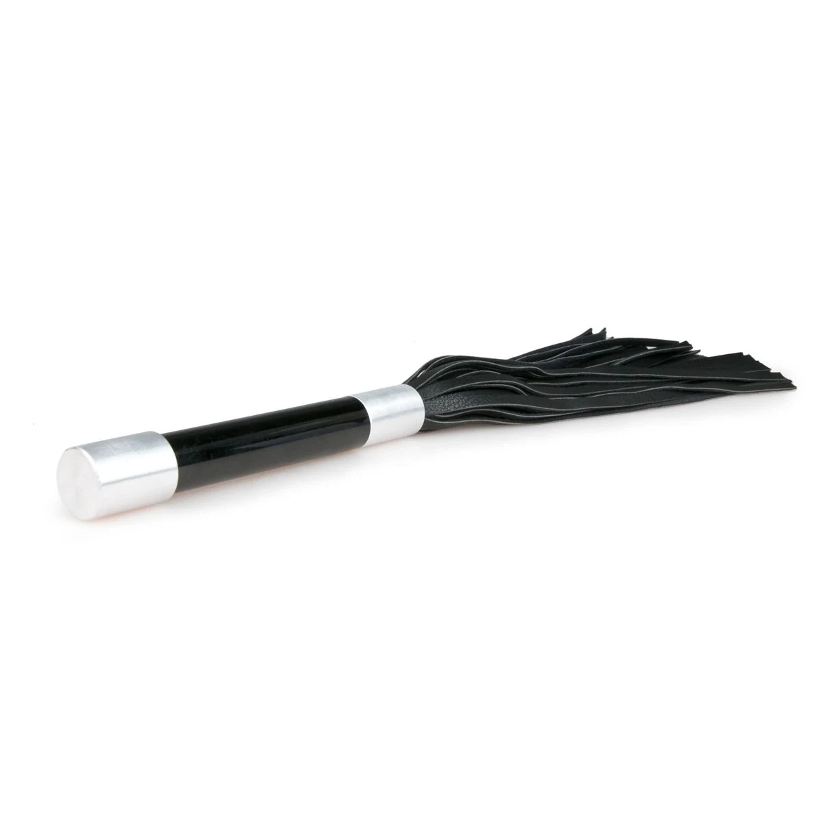 Flogger Peitsche aus PU-Leder, ABS und Aluminium in Schwarz