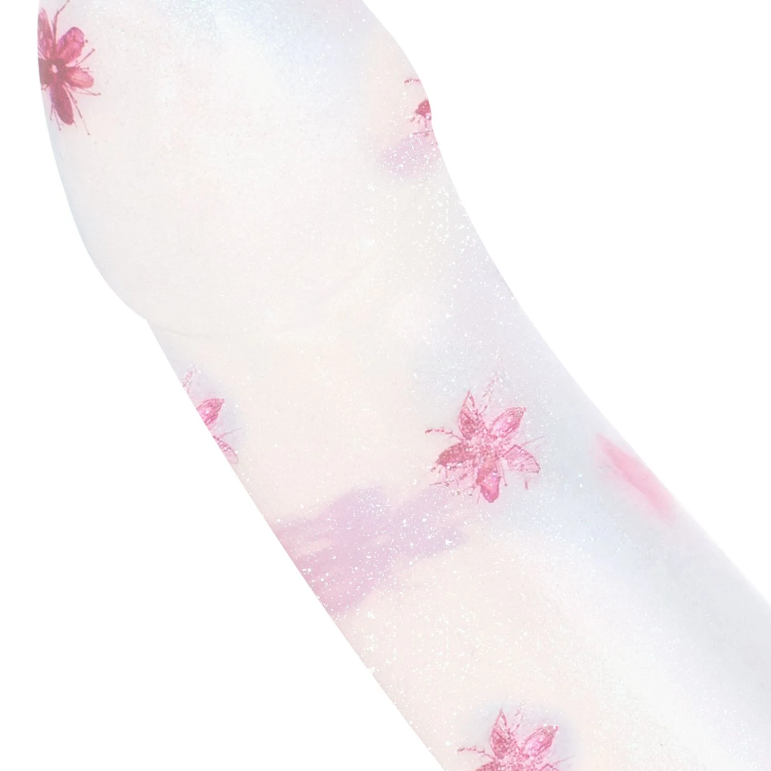 Flower Power Dildo in Rosa und Weiß mit glatter Struktur