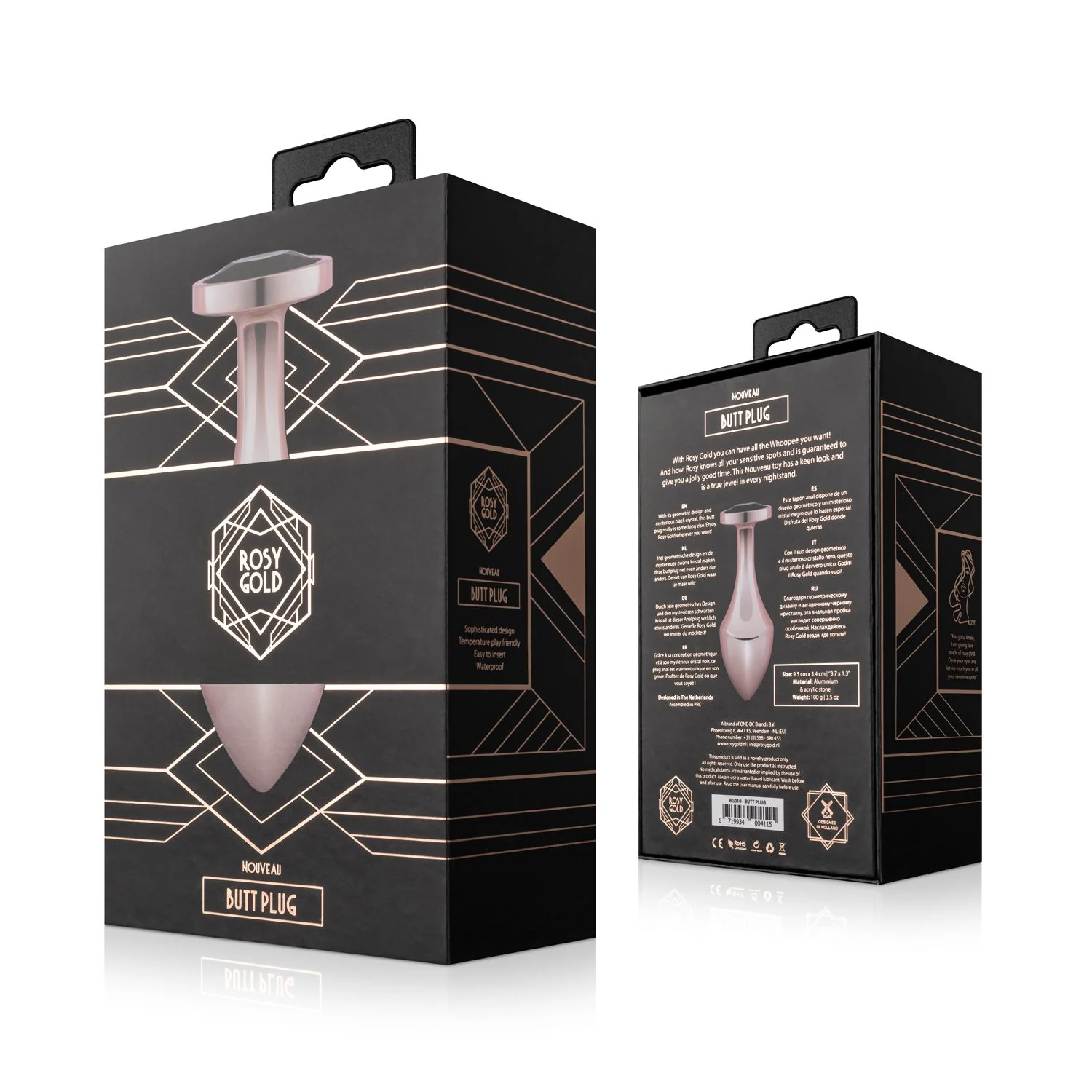 Wasserfester Rosy Gold Analplug für Dusche oder Badewanne