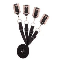 Rosy Gold Bettfessel Set in Schwarz mit verstellbaren Gurten für die Anwendung unter der Matratze