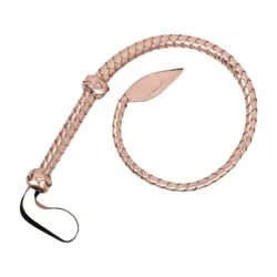 Rosy Gold Bull Whip geflochten mit edler Rosy-Gold-Oberfläche für BDSM und Impact Play