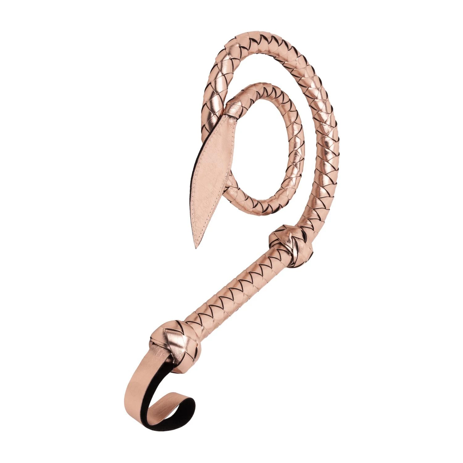 Detailansicht der Rosy Gold Bull Whip mit geflochtener Verarbeitung