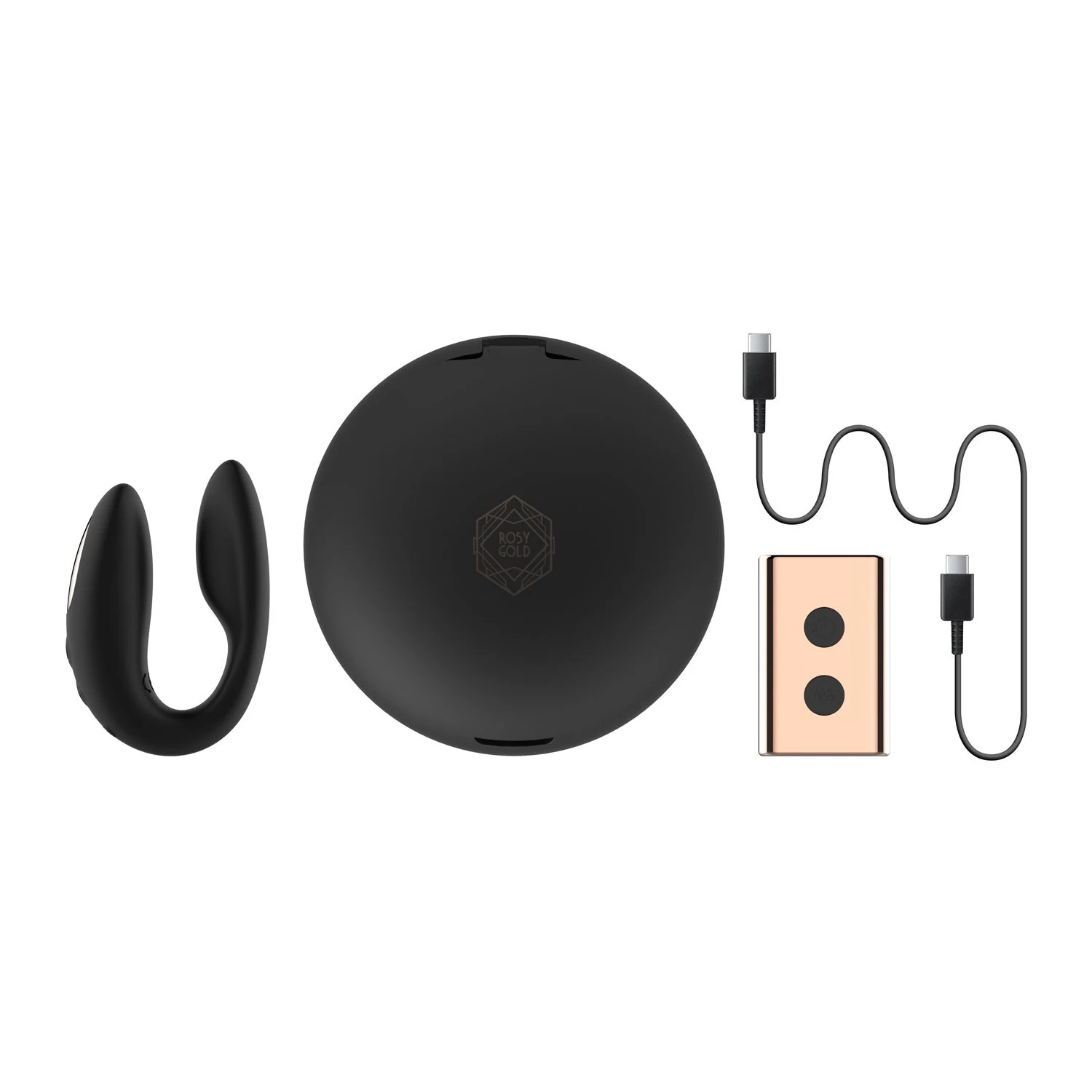 Schwarzer C-Form Vibrator für Klitoris- und Vaginalstimulation