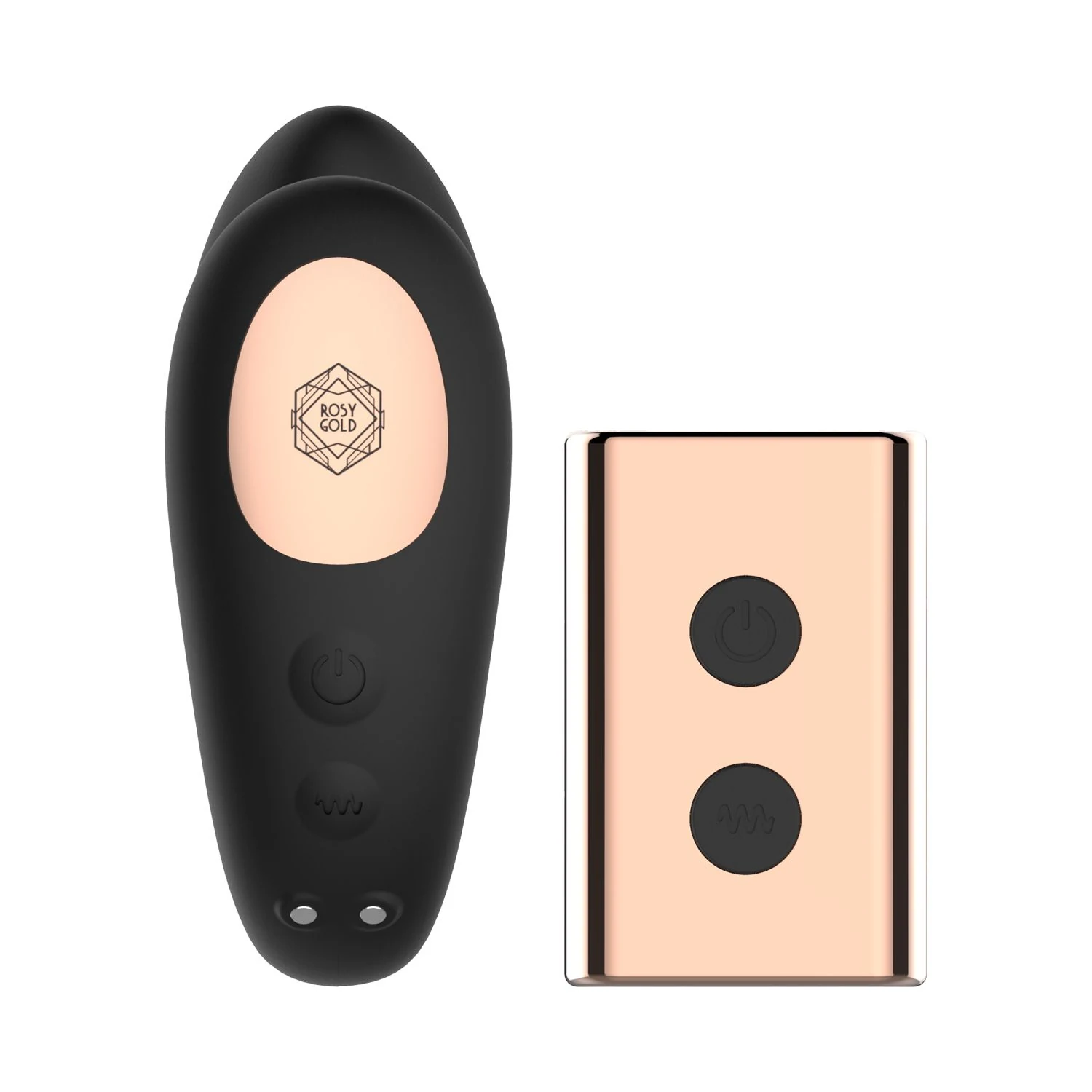 Schwarzer Paarvibrator mit roségoldenen Akzenten von Rosy Gold