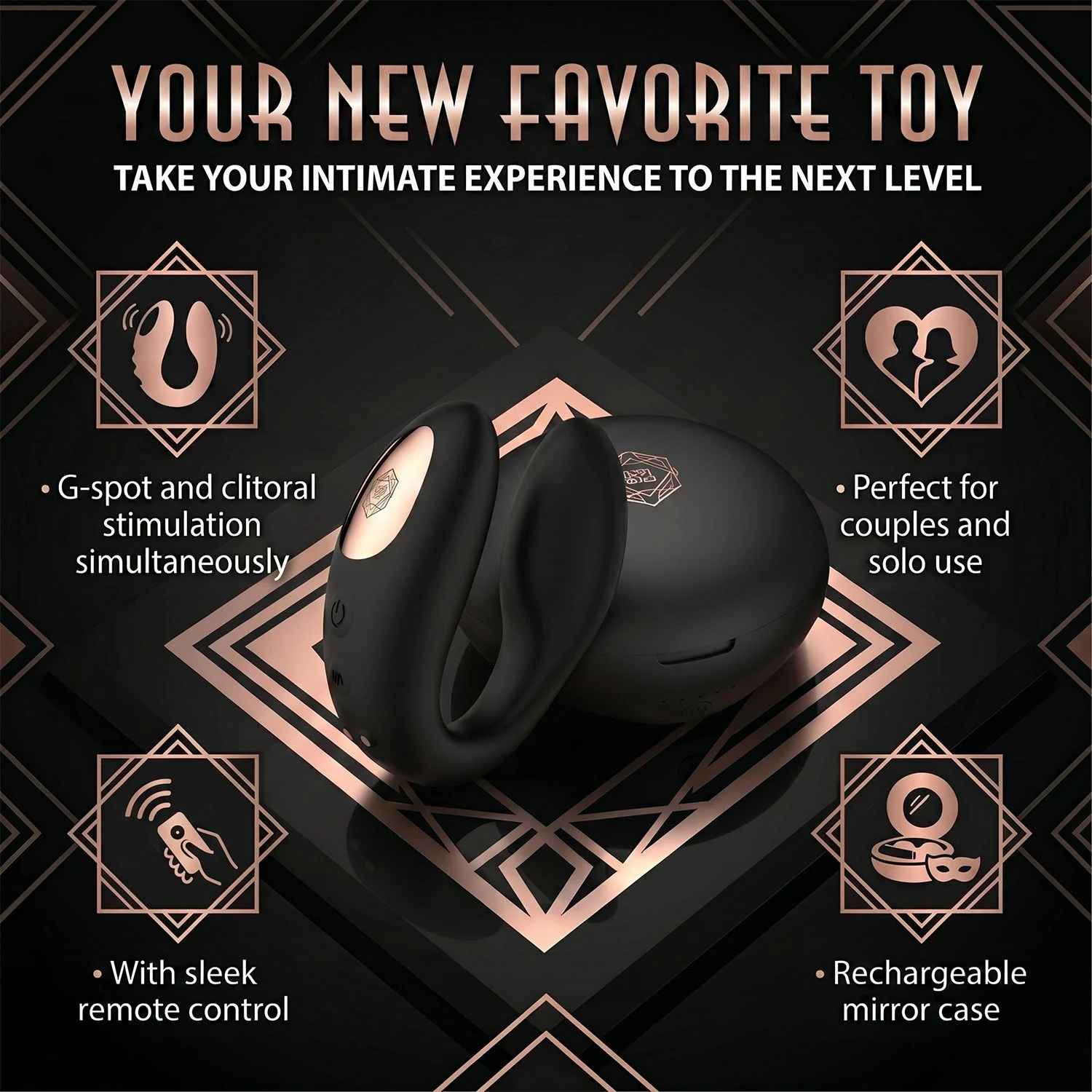 C-Shape Vibrator Schwarz für doppelseitige Stimulation