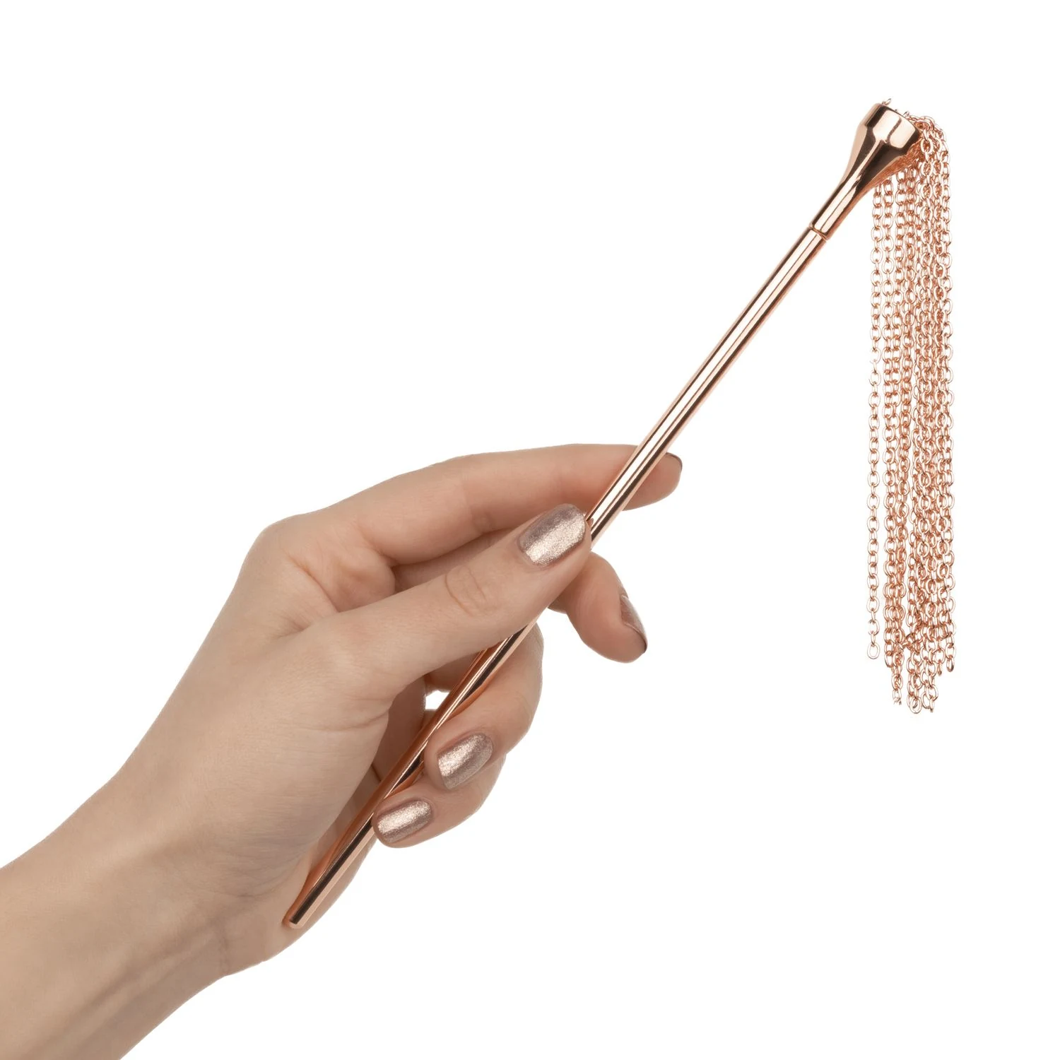Federkitzler Peitsche in elegantem Roségold für sanfte und intensivere Momente