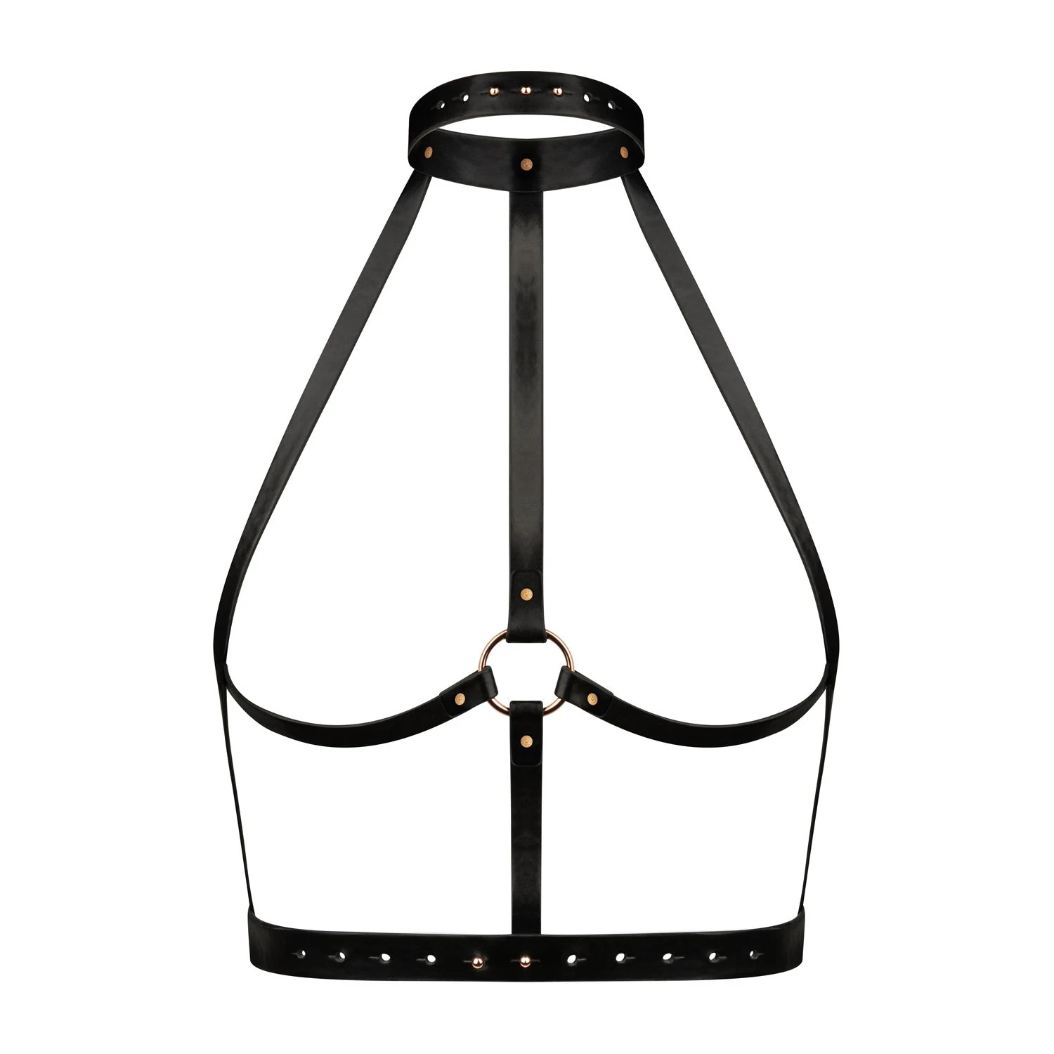 Rosy Gold BDSM Körpergeschirr in Schwarz, unisex und einfach anzuziehen