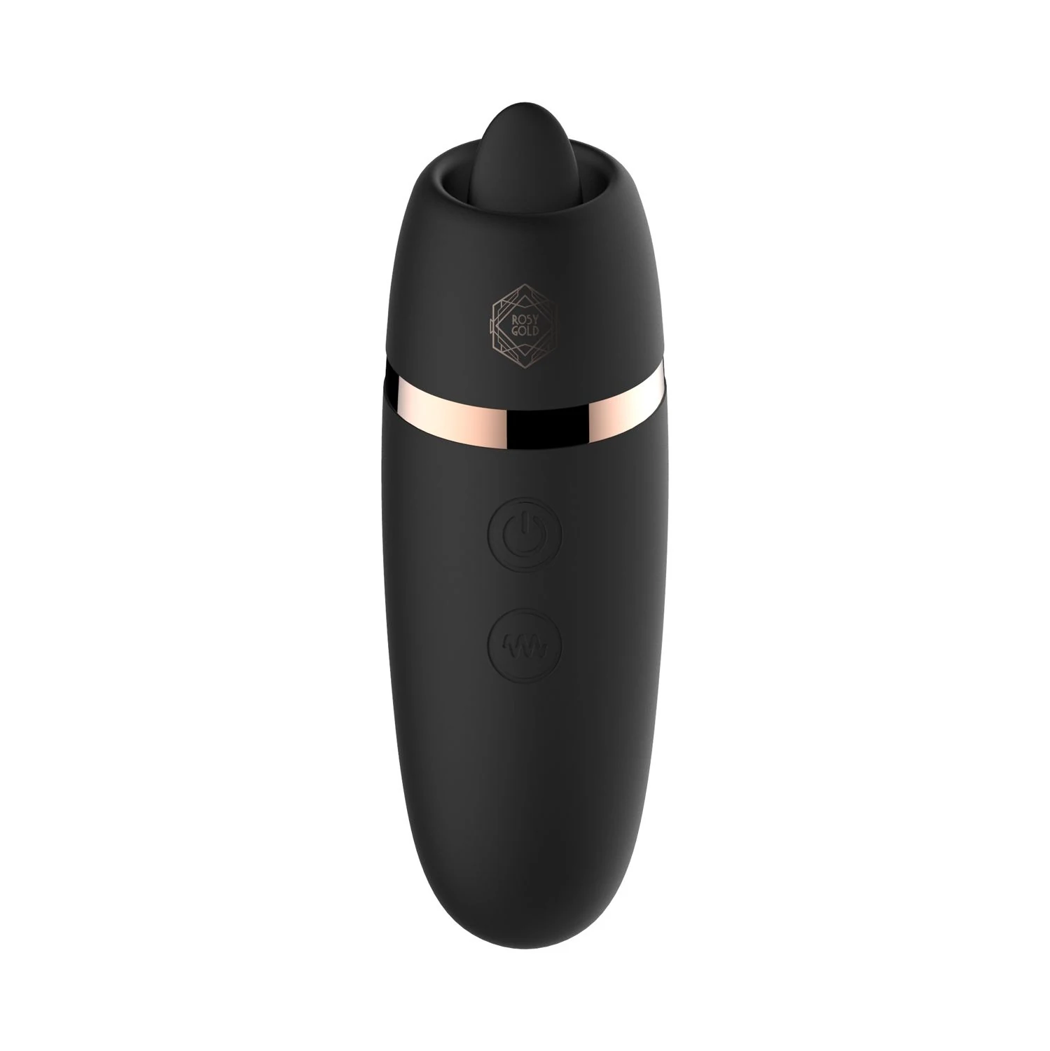 Schwarzer Klitoris Vibrator mit leckender Zunge und Vibration