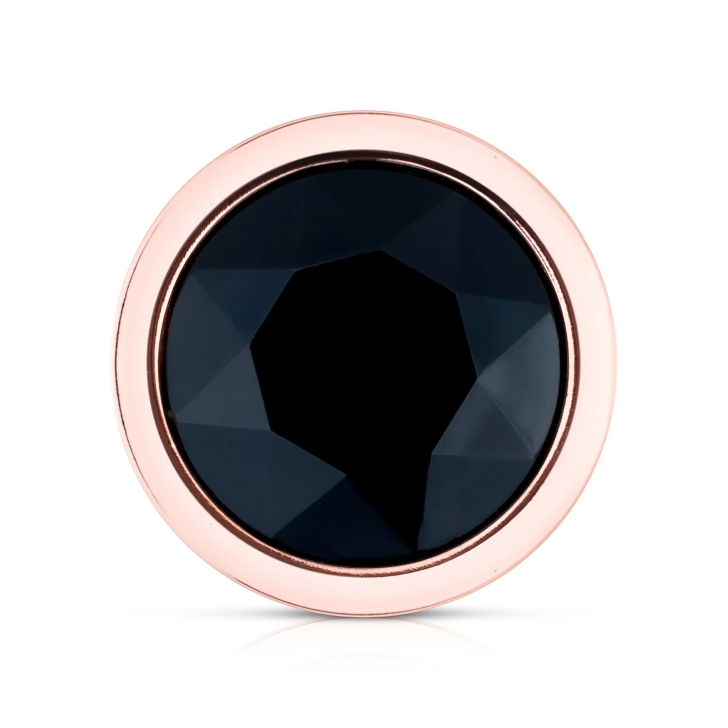 Nahansicht eines roségoldenen Plugs mit drei glatten Kugeln