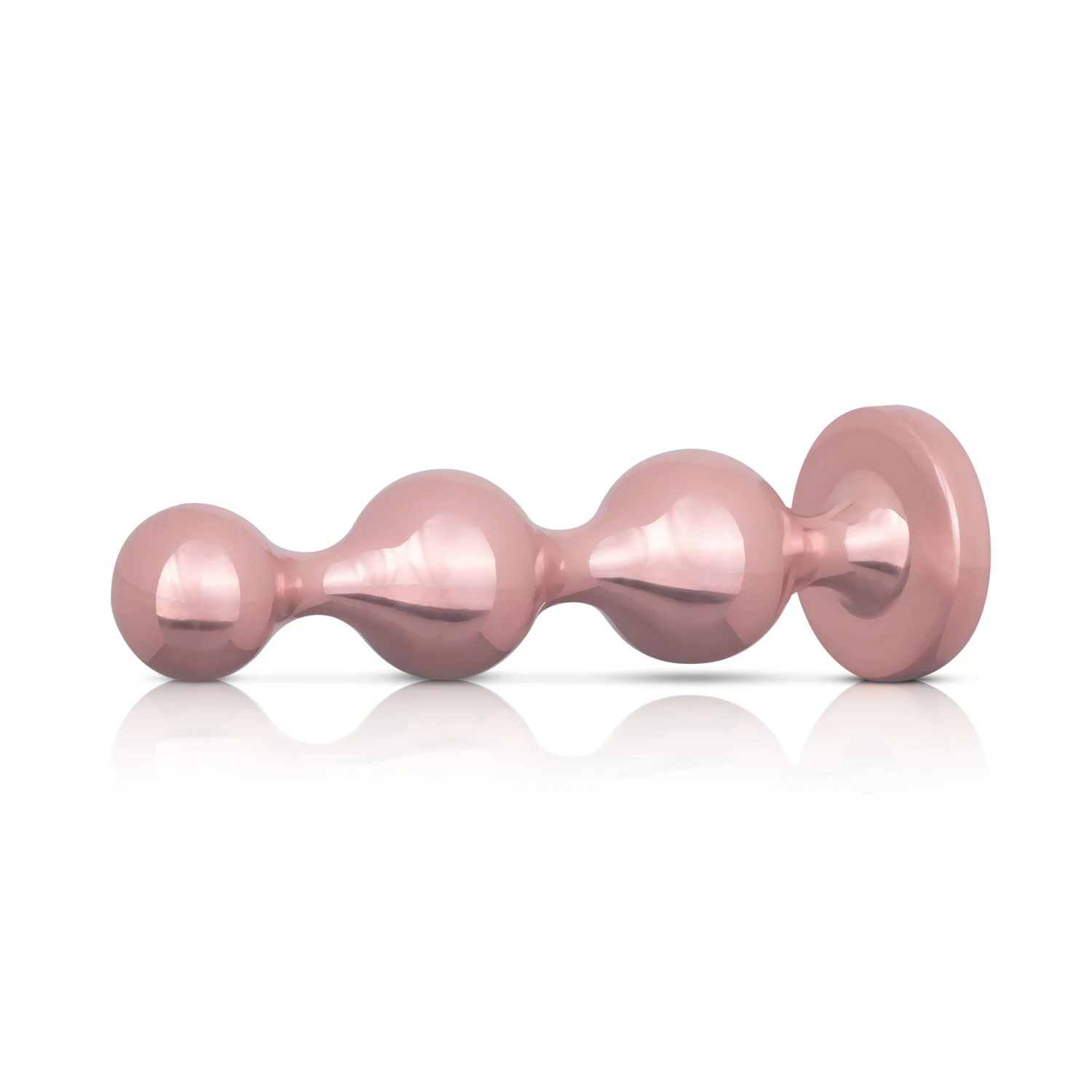 Roségoldene Metallplugs mit schwarzer Kristallbasis für anale Stimulation