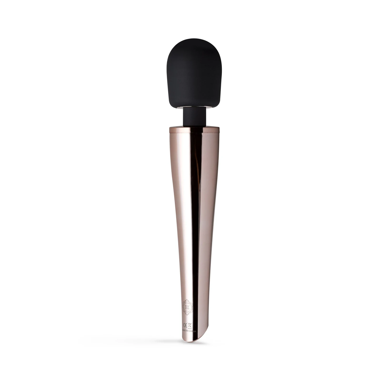 Rosy Gold Wand Massager mit Druckknopfbedienung und USB-Ladekabel