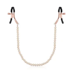 Rosy Gold Pearls verstellbare Nippelklemmen in Roségold mit dekorativer Kette