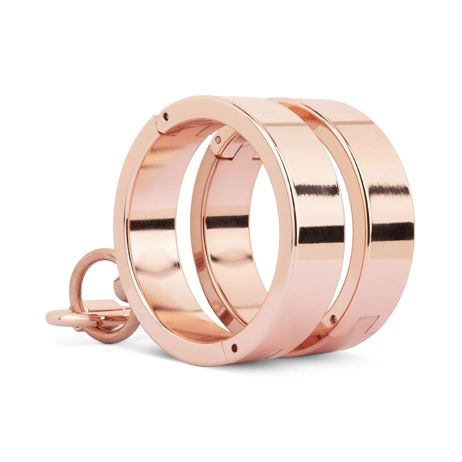 Elegante Metall-Handschellen in Roségold für intime Bondage-Momente