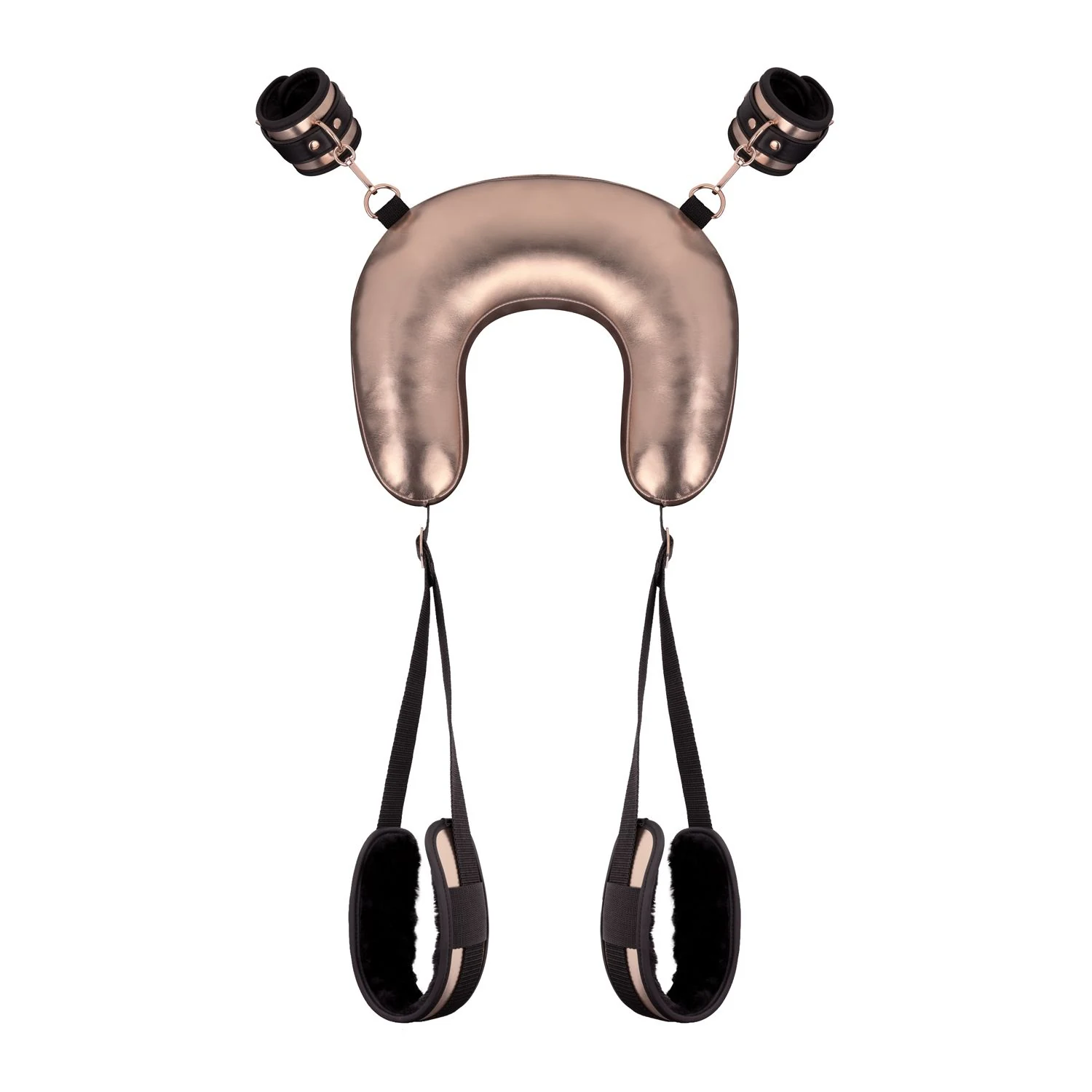 Rosy Gold Sling Restraint Set in Roségold mit verstellbaren Gurten und stützendem Nackenkissen