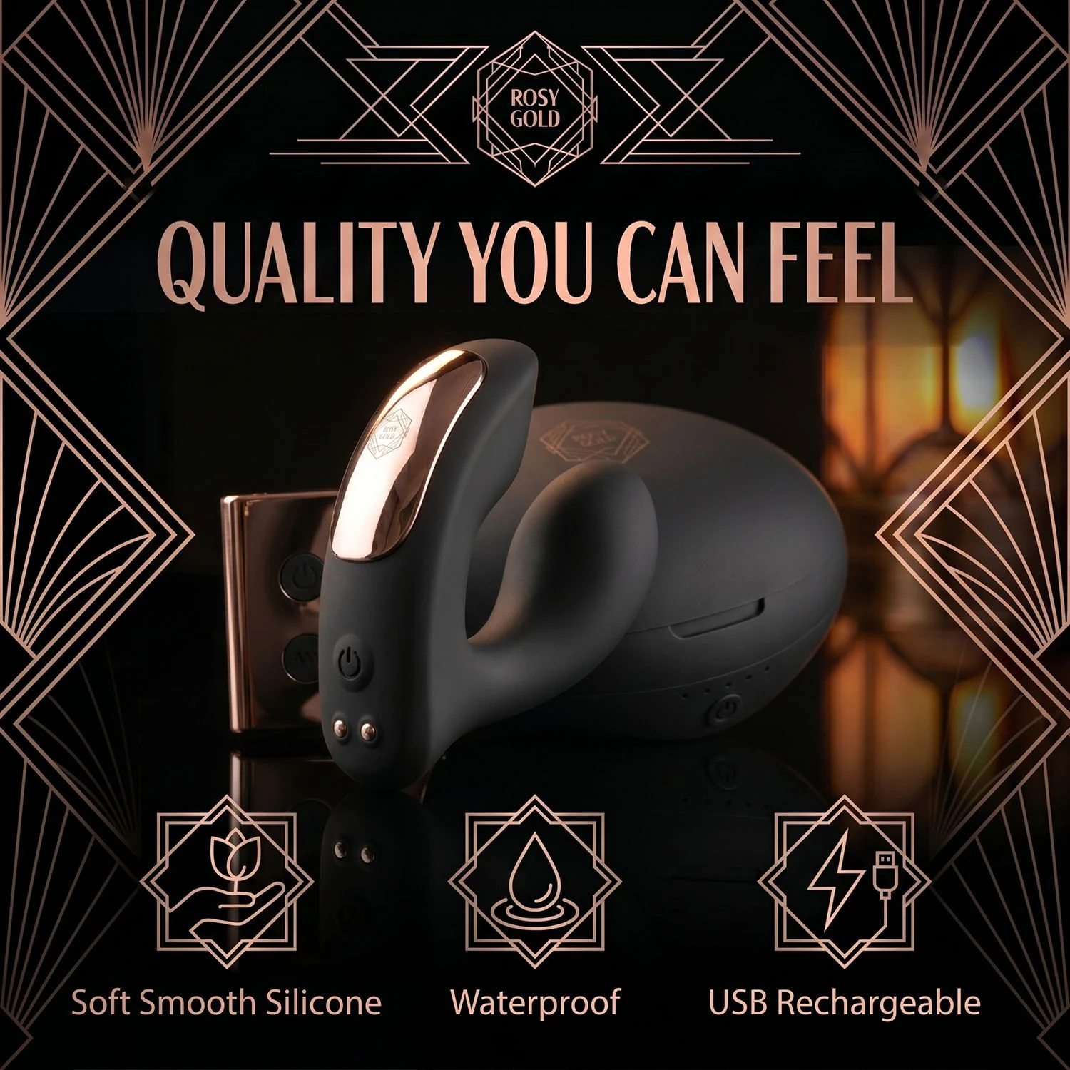 Schwarzer Rosy Gold Vibrator für Vibration