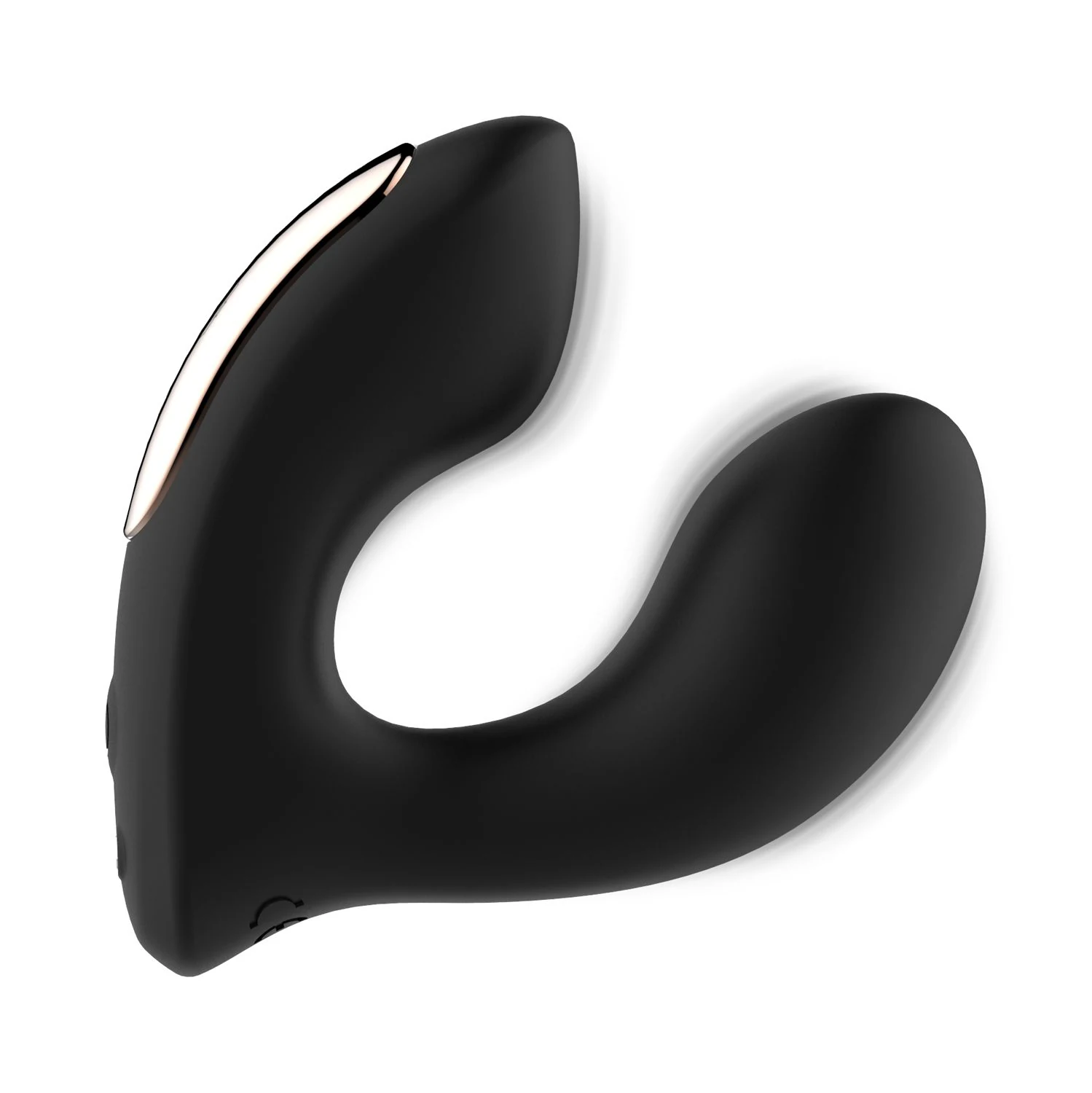 Rosy Gold Vibrator mit integriertem Motor in Schwarz