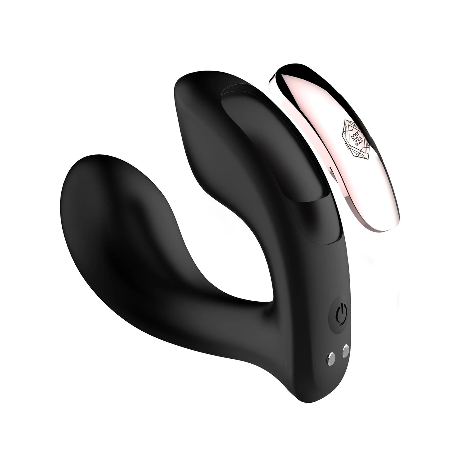 Schwarzer Rosy Gold Wearable Vibrator mit Ladebox