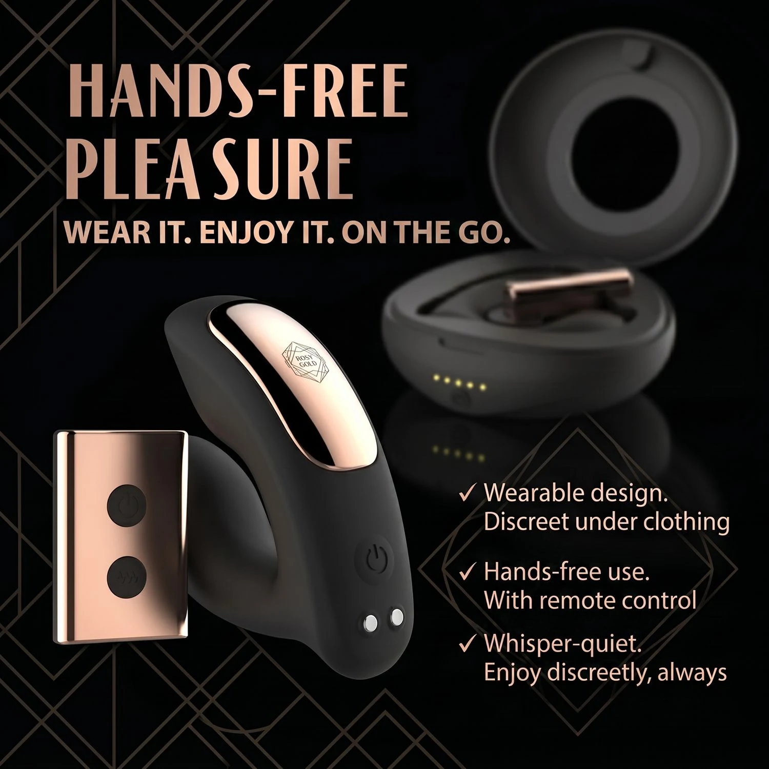 Tragbarer Vibrator von Rosy Gold in schwarzem Design
