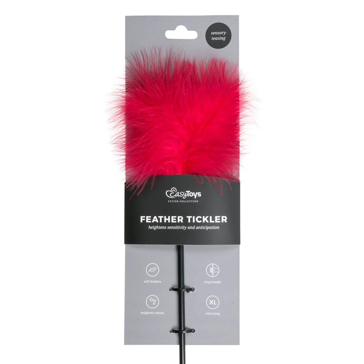Toys Fetish roter Tickler mit langem Stiel für gezielte Stimulation