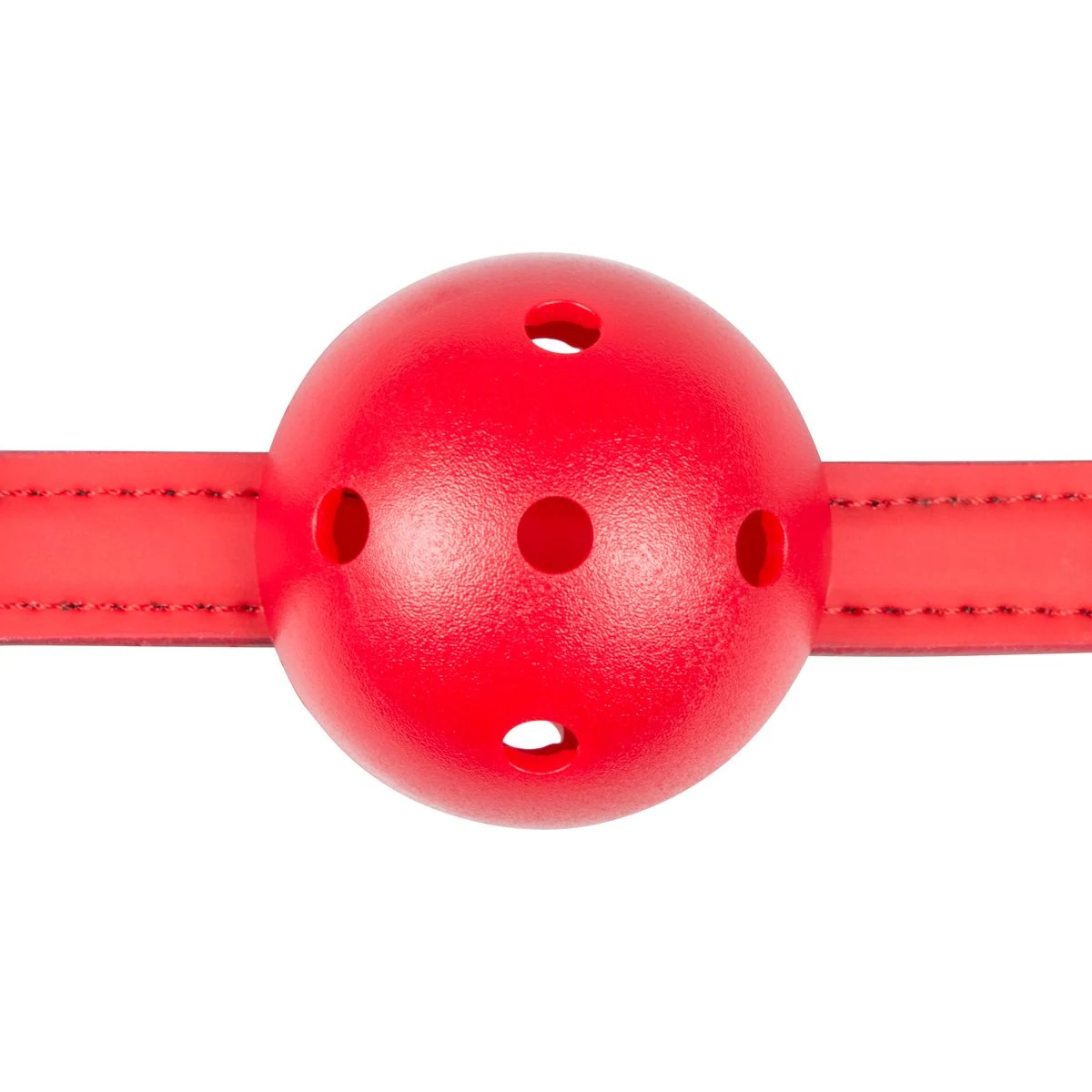 Unisex Mundknebel in Rot mit PVC, PU-Leder und Metall