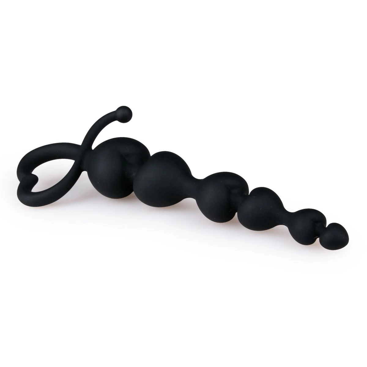 Schwarze Silikon-Analkugeln für unisex Analstimulation mit 140 mm Einführtiefe
