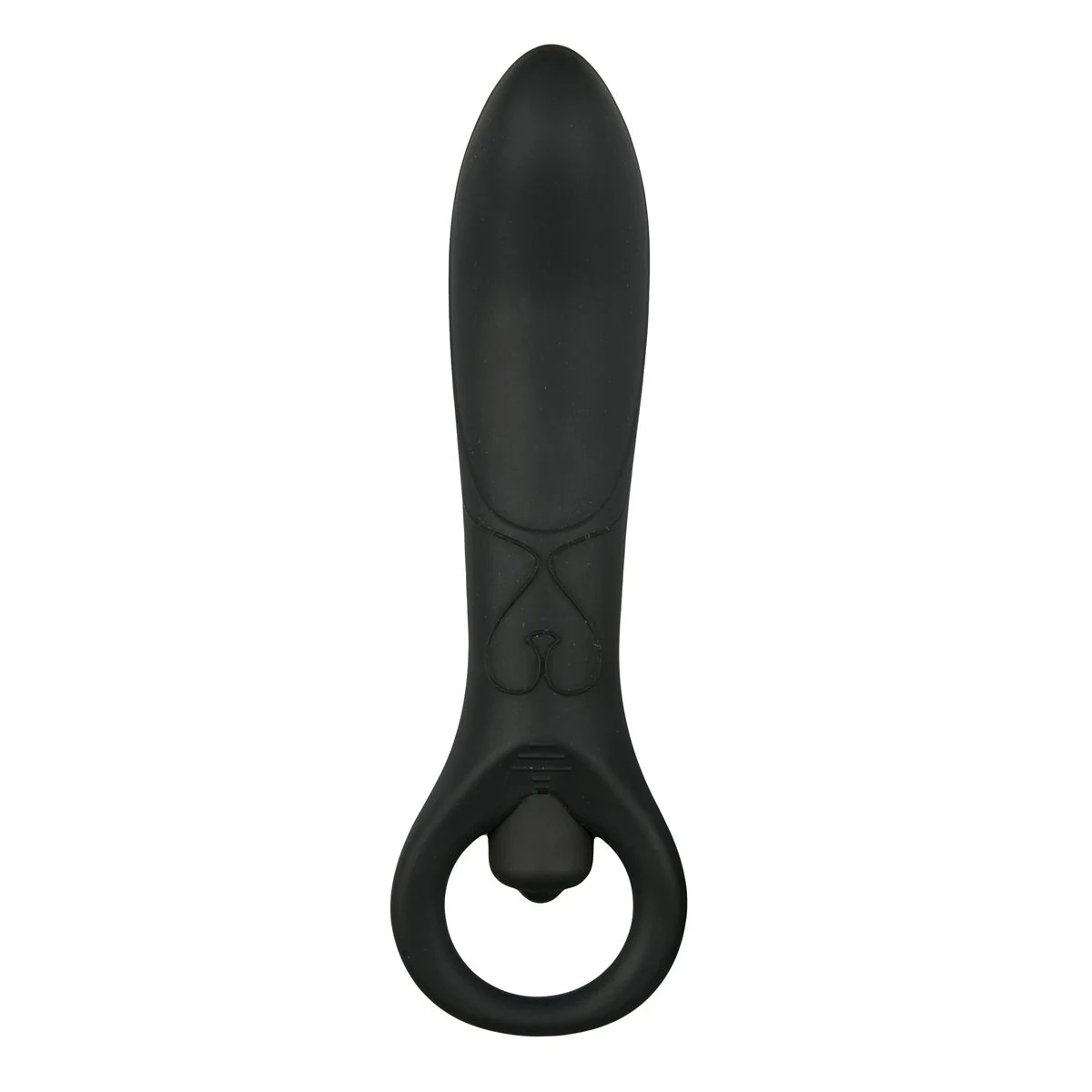 Schwarzer Analvibrator 15,5 cm aus Silikon mit gebogenem Design