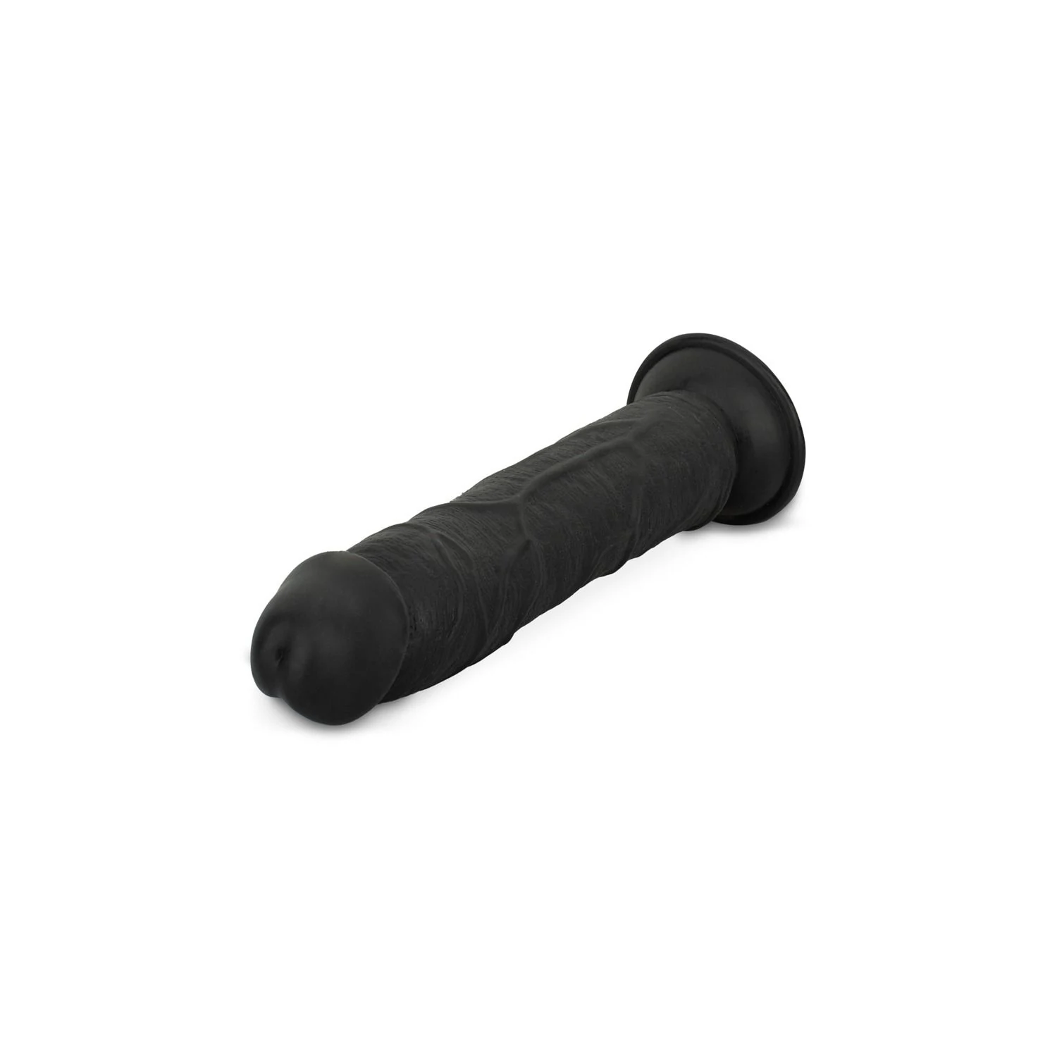 Realistischer schwarzer Dildo aus glattem PVC für vaginale und anale Penetration