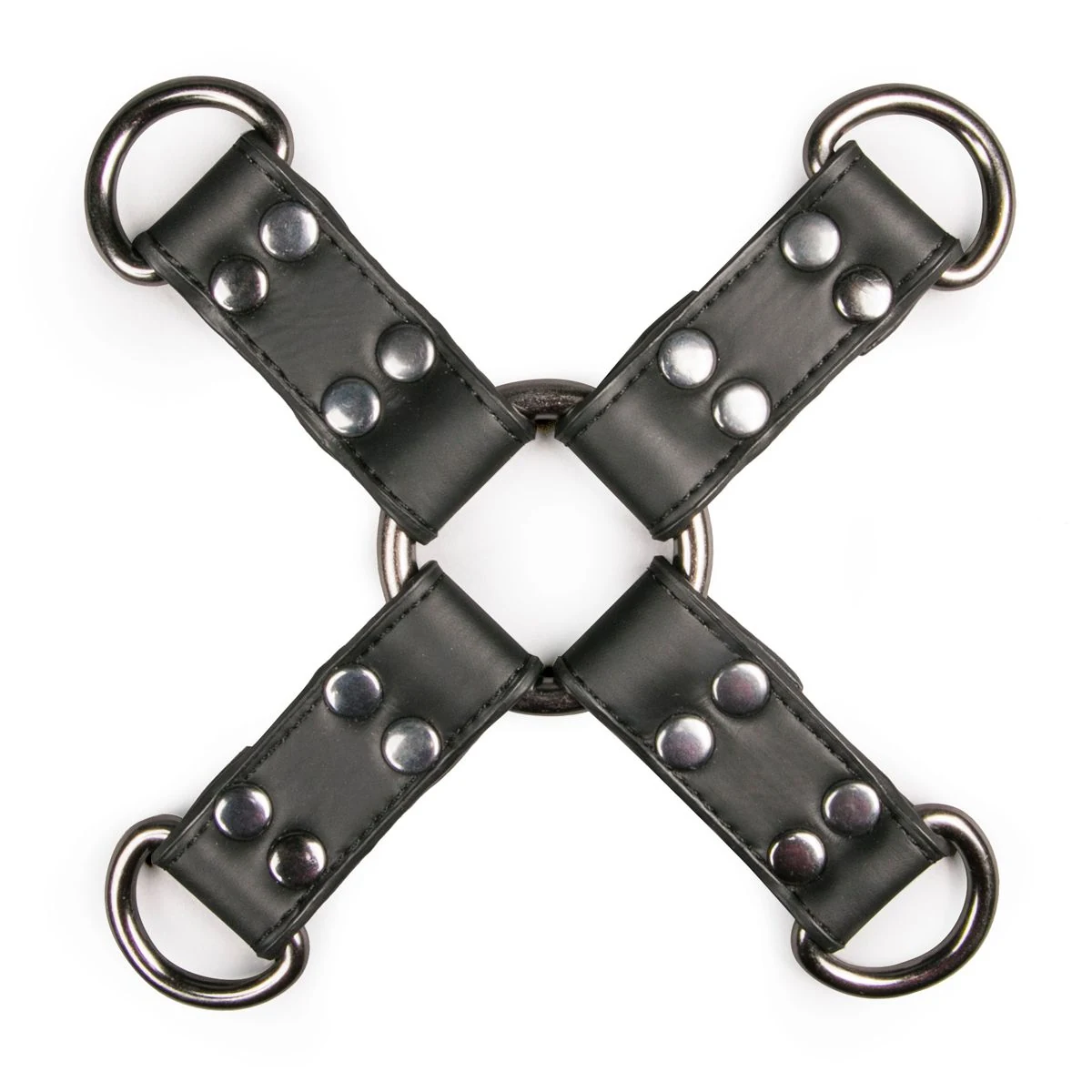 Schwarzer Hog Tie aus Kunstleder von Toys Fetish Collection mit Metallnieten