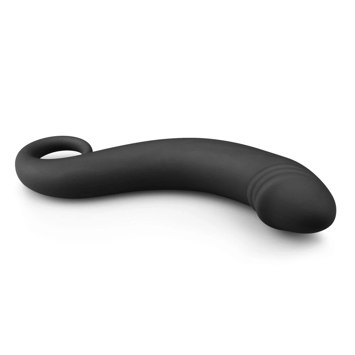 Prostata-Dildo aus Silikon, schwarz, biegsam und glatt