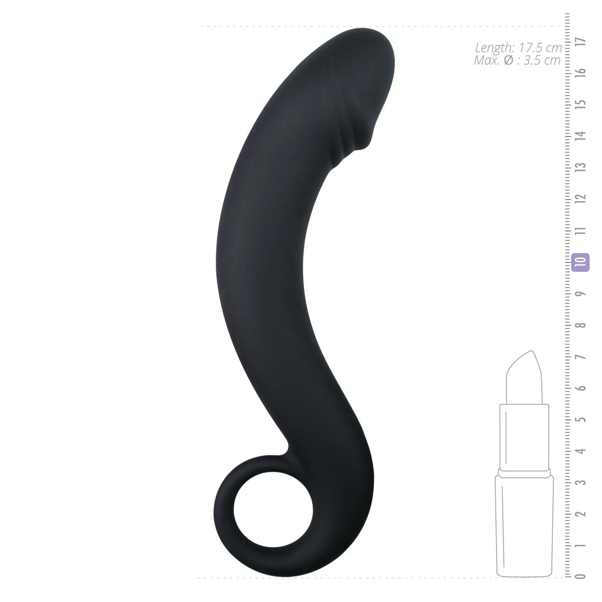 Schwarzer Silikon-Dildo für Prostata-, Anus-, Vagina- und G-Punkt-Stimulation