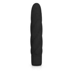 Schwarzer Silikon Vibrator mit rundem Kopf und klassischem Design