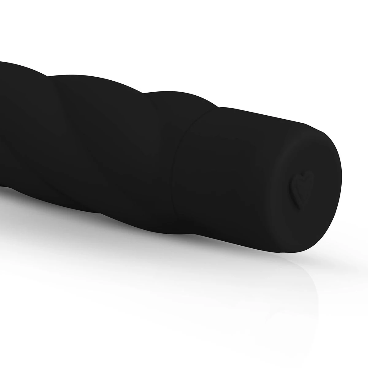 Silikonvibrator in Schwarz mit gerippter Textur
