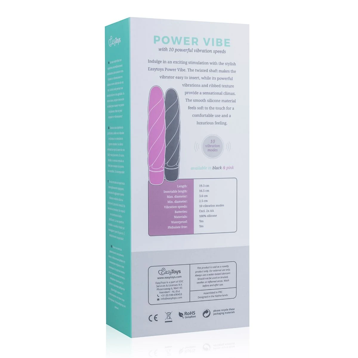 Schwarzer Vibrator aus der Toys Vibe Collection mit klassischer Form