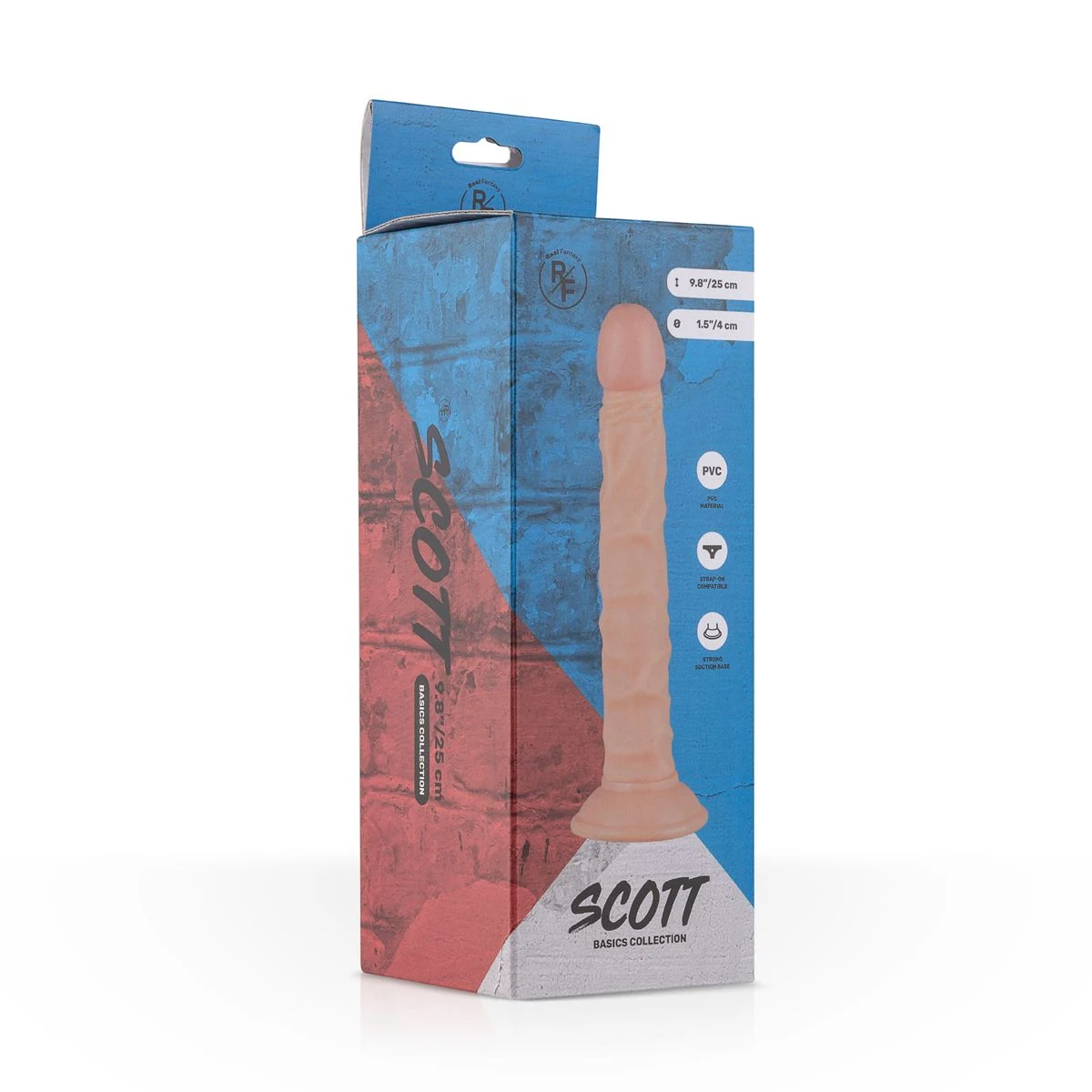 Realistischer Dildo Scott mit starkem Saugnapf an der Unterseite