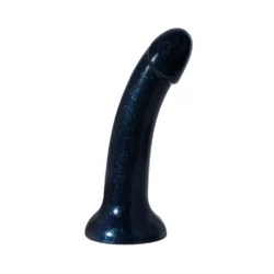Silikon Dildo 19 cm in Schwarz mit Metallic-Oberfläche und Saugnapf