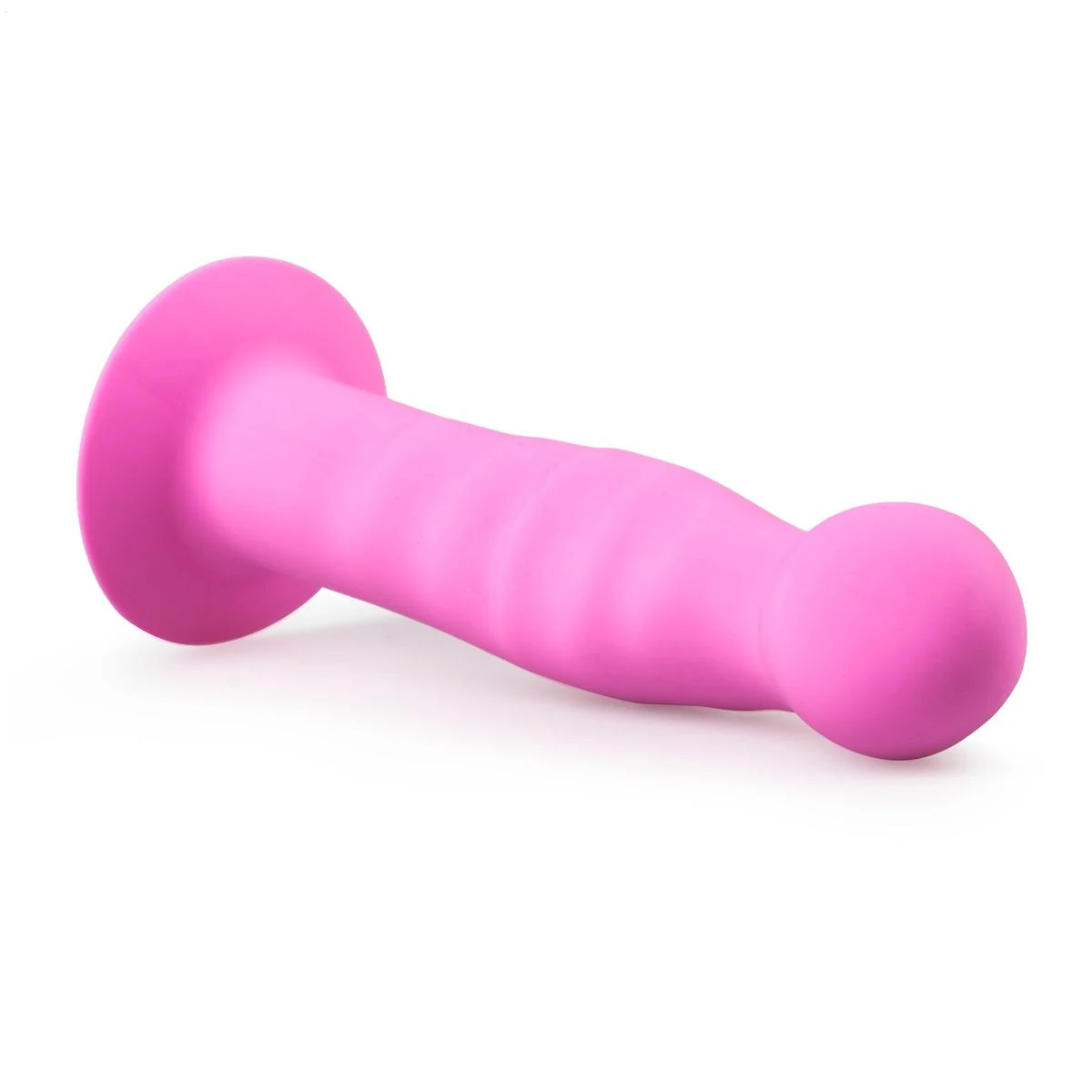 Rosa Anal Dildo aus Silikon, biegsam und mit Saugnapf