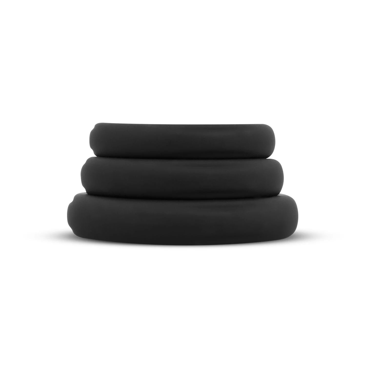 Schwarzes Penisring-Set mit kleinem, mittlerem und großem Ring