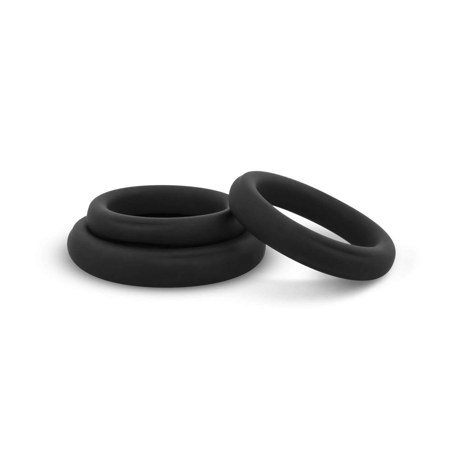 Weiche schwarze Penisringe aus Silikon mit bequemer Passform