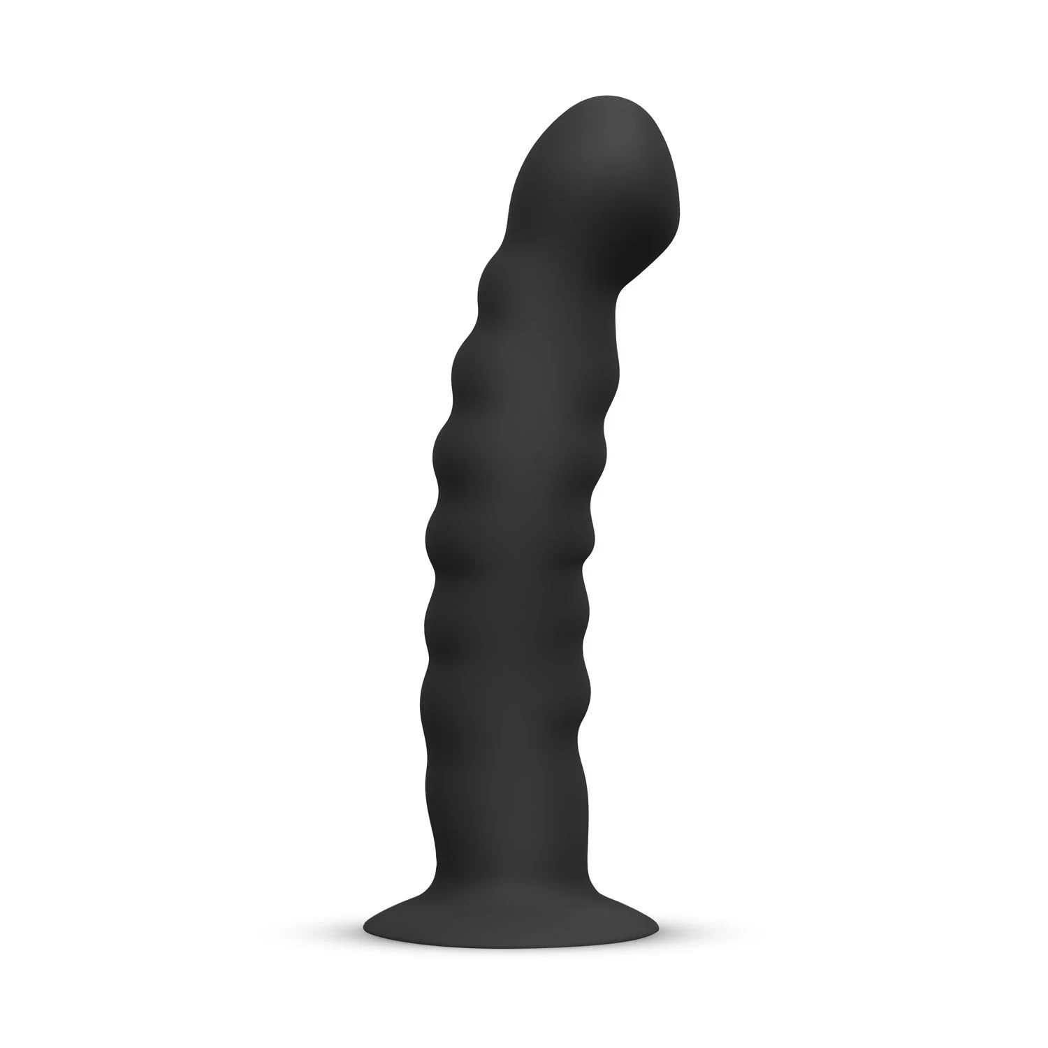 Schwarzes Strapon-Set mit kompaktem Silikondildo und verstellbaren Nylon-Riemen