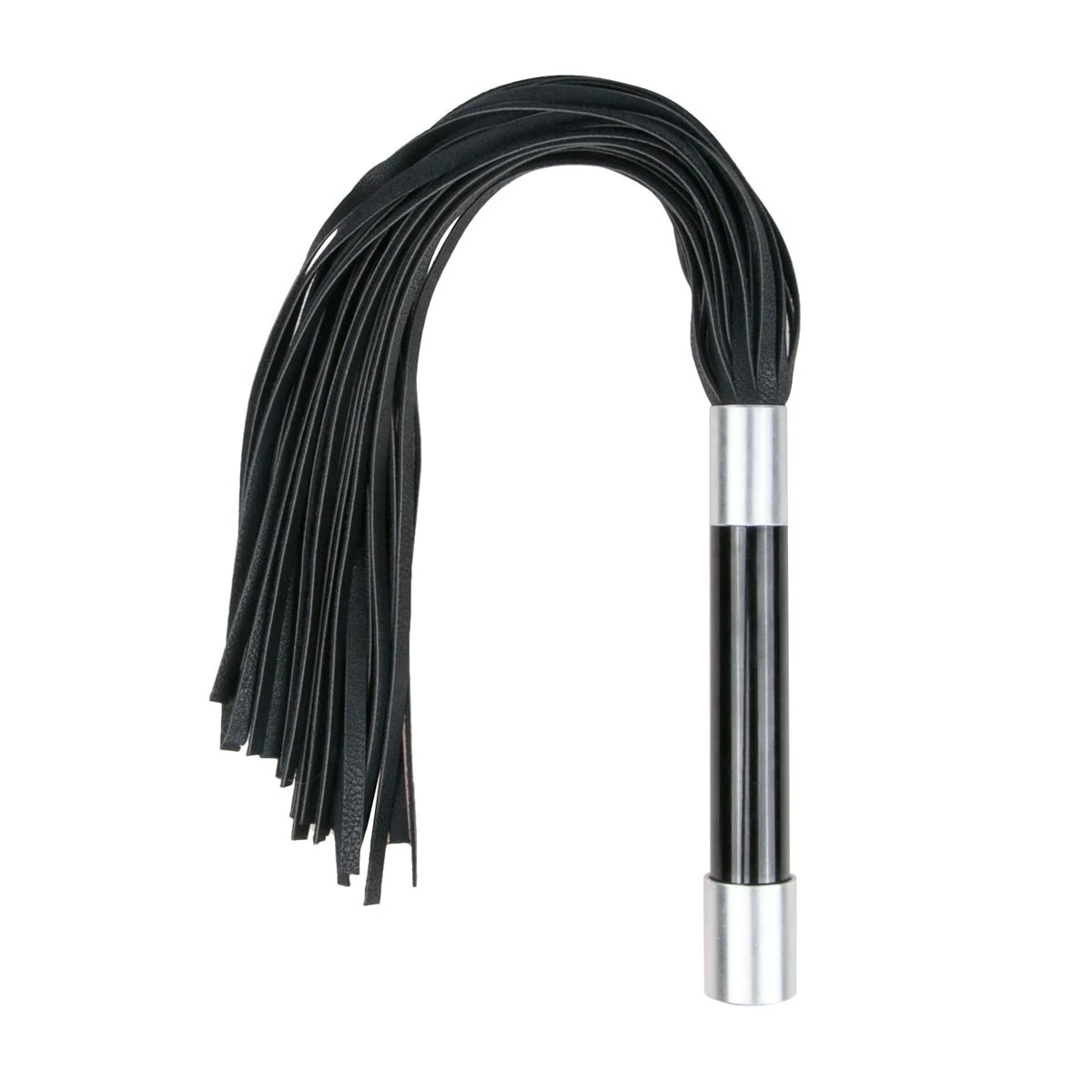 SM Peitsche von Toys Fetish mit Metallgriff und schwarzen Riemen