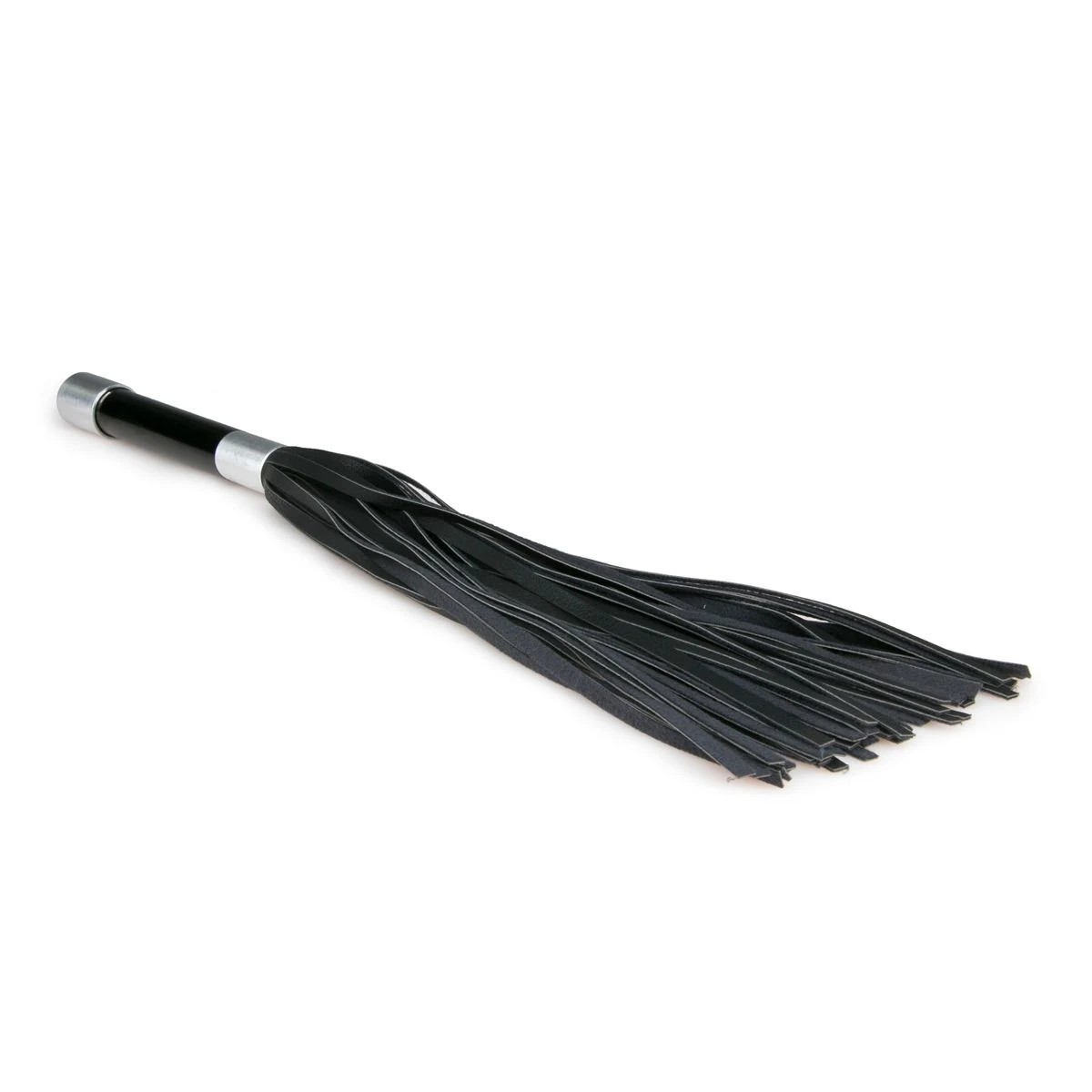 Schwarze SM Peitsche mit weichen Riemen und handlichem Griff